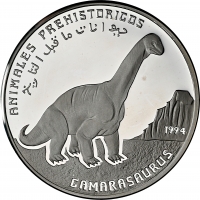 Західна Сахара 500 песет 1994 р., NGC PF68 UC, "Доісторичні тварини - Камаразавр" Top Pop