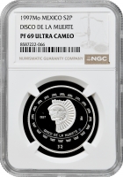 Мексика 2 песо 1997 р. Mo, NGC PF69 UC, "Теотіуакан - диск смерті"