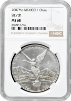 Мексика 1 онза 2007 р., NGC MS68, "Срібна інвестиційна монета "Libertad"