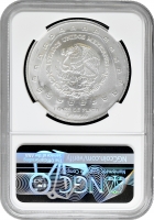 Мексика 5 песо 1998 р. Mo, NGC MS65, "Тольтеки - Serpiente con Craneo"