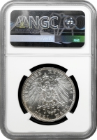 Баварія 3 марки 1914 р. D, NGC MS63, "Король Людвіг ІІІ (1913 - 1918)"
