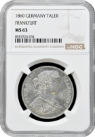 Франкфурт 1 талер 1860, NGC MS63, "Вільне місто Франкфурт (1807 - 1866)"