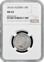 Австрія 10 крейцерів 1815 р. A, NGC MS64, "Імператор Франц II (1804 - 1835)"