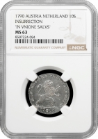 Австрійські Нідерланди 10 солей 1790, PCGS MS63, "Незалежність Бельгії (11.01.1790 - 02.12.1790)"