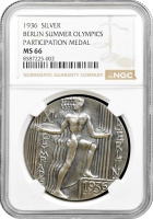 Німеччина – Третій Рейх медаль 1936 р., NGC MS66, "Олімпіада в Берліні" Top Pop 1/0