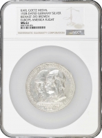 Веймарська Республіка Медаль 1928 р., NGC MS61, "Трансатлантичний переліт Бремена"