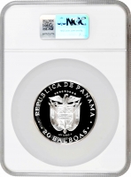 Панама 20 бальбоа 1980 FM, NGC PF68 UC, "150-річчя від дня смерті Симона Болівара"