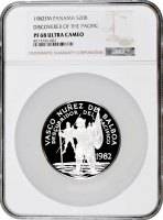 Панама 20 бальбоа 1982 FM, NGC PF68 UC, "Васко Нуньєс де Бальбоа"