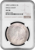 ПАР (Трансвааль) 5 шилінгів 1892, NGC AU58, "Президент Пауль Крюгер (1880 - 1900)"