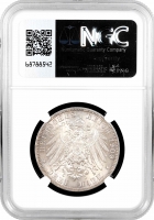 Любек 3 марки 1909 р. A, NGC MS65, "Вільний місто Любек (1871 - 1918)"