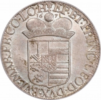 Бельгия (Льеж) 1 патагон 1671 г., PCGS MS63, "Максимилиан Генрих (1650 - 1688)" Top Pop 1/0