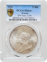 Пруссія 5 марок 1901 р. A, PCGS MS64+, "200 років Пруссії"