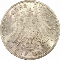 Пруссія 5 марок 1901 р. A, PCGS MS64+, "200 років Пруссії"