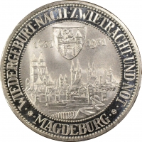 Веймарська Республіка 3 рейхсмарки 1931 р. A, PCGS PR64 DCAM, "300-ті роковини руйнування Магдебурга"