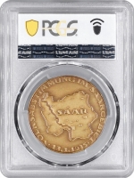 Германия - Третий рейх бронзовая медаль 1935 г., PCGS SP64, "Воссоединение Саара" Top Pop