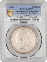 Веймарська Республіка Медаль 1932 р., PCGS SP62, "Іоганн Вольфганг фон Гете"