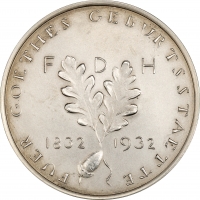 Веймарська Республіка Медаль 1932 р., PCGS SP62, "Іоганн Вольфганг фон Гете"