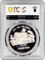 Німеччина срібна медаль 1975 р., PCGS MS65, "110-та річниця. Ганноверський зоопарк - Ведмідь"