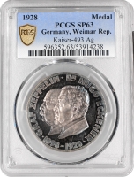 Веймарська Республіка Медаль 1928 р., PSGS SP63, "Світове турне Цепеліна" KAISER-493