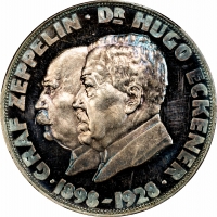 Веймарська Республіка Медаль 1928 р., PSGS SP63, "Світове турне Цепеліна" KAISER-493
