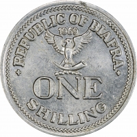Біафра "ONE" 1 шилінг 1969 р., PCGS MS63, "Республіка Біафра (1967 - 1970)"