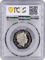 Гибралтар 50 пенсов 2001 г. BB, PCGS MS66, "Рождество" Top Pop