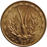 Французская Западная Африка 10 франков 1957 г., BU, "Колония Франции (1944 - 1958)"