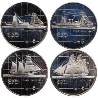 Мальта набор 5 лир 1985 г., PROOF, "Морская история"