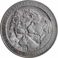 США 1 доллар 2017 г., BU, "100 лет международному клубу "Lions"