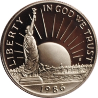 США 50 центов 1986 г., PROOF, '100 лет Статуе Свободы'