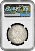 Бавария 3 марки 1908 г., NGC MS64, "Король Отто I (1886 - 1913)"