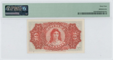 Аргентина 10 сентаво 1895 года, PMG 64, "Caja de Conversión - La Nación" P# 228