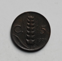 Италия 5 чентезимо 1929 г.