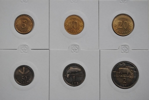 Латвия набор монет 1992-1999 г., UNC