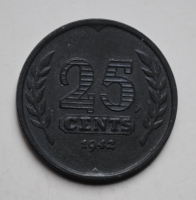 Нидерланды 25 центов 1942 г., UNC