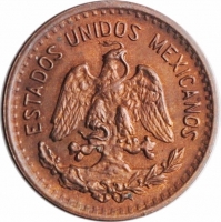Мексика 1 сентаво 1937 г. Mo, UNC, "Мексиканские Соединённые Штаты (1905 - 1969)"